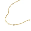 Collar Itemporality Anello Plata Baño Oro Eslabones Nudo y Rectangulares SNL-200-119-UU