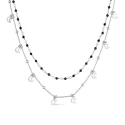 Collar Itemporality Fábula Plata Bolitas, Lunas y Onix Negro SNL-102-105-UU
