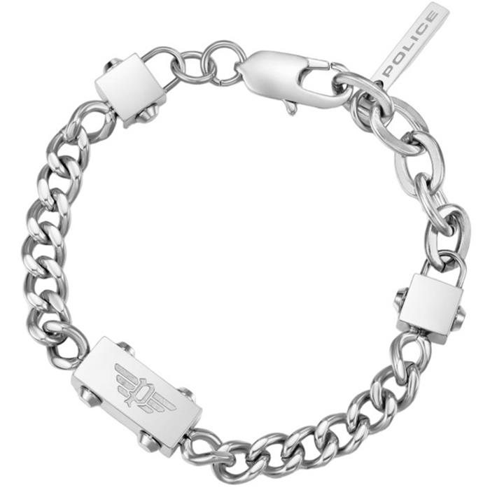 Pulsera Police Chained Hombre Acero Inoxidable Plateado PEAGB0002102
