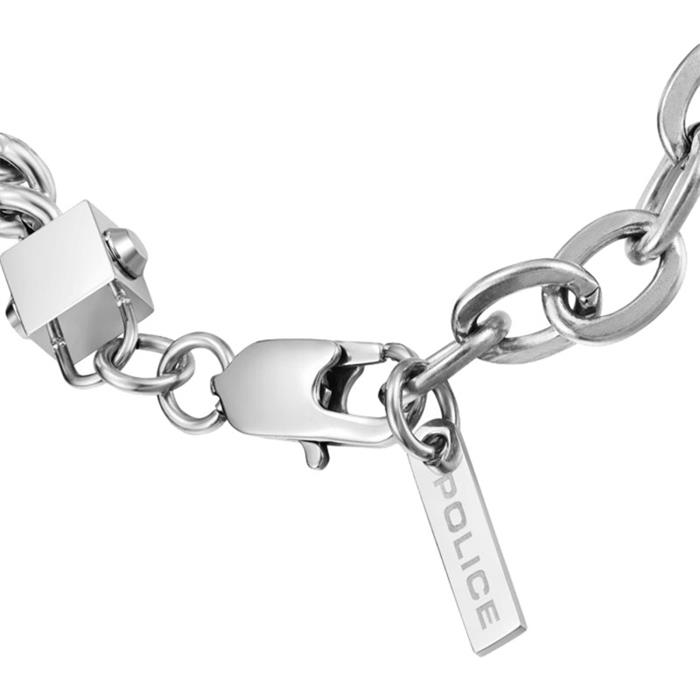 Pulsera Police Chained Hombre Acero Inoxidable Plateado PEAGB0002102