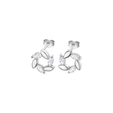 Pendientes Lotus Silver Pure Essential Hojas Plata y Circonitas blancas LP3188-4/1