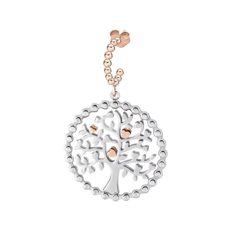 Pendientes Morellato Talismani Árbol de la Vida Acero Inoxidable Plateado y Rosado SAQE12