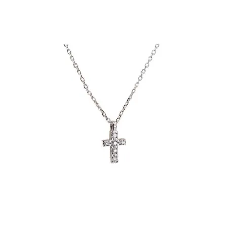 Gargantilla Le Carré Cruz Oro blanco y Diamantes GD131OB.00