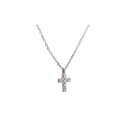Gargantilla Le Carré Cruz Oro blanco y Diamantes GD131OB.00