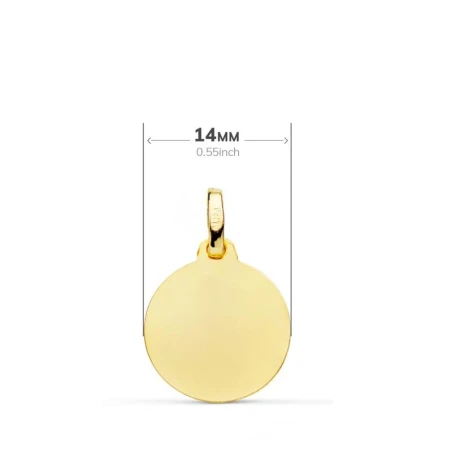 Medalla 14mm virgen del Carmen oro bisel