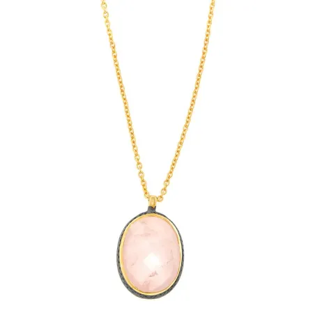 Gargantilla Salvatore Mujer Plata Baño Oro y Cuarzo Rosa 163C0049