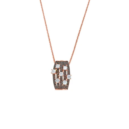 Gargantilla Salvatore Mujer Plata Baño Rosado y Circonitas Blancas 136C0081