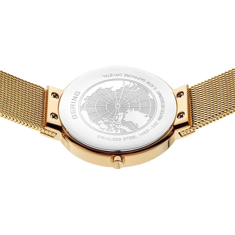 Reloj Bering Classic Mujer Baño Oro Amarillo y Cristales Analógico 14531-330
