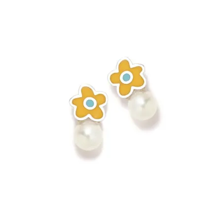 Pendientes Agatha Ruiz de la Prada Tuyo Flor Amarilla y Perla 015ROS