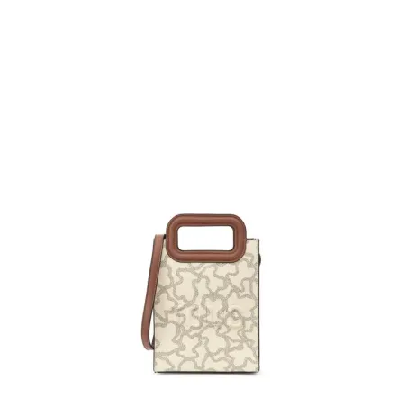 Mini Bolso Pop TOUS Kaos Icon Beige y Gris 395910400