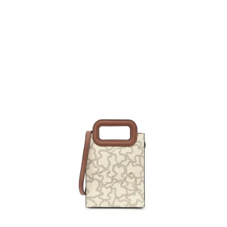 Mini Bolso Pop TOUS Kaos Icon Beige y Gris 395910400