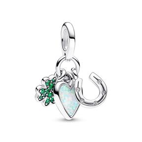 Charm Colgante Pandora Trébol de Cuatro Hojas, Corazón y Herradura 792755C01