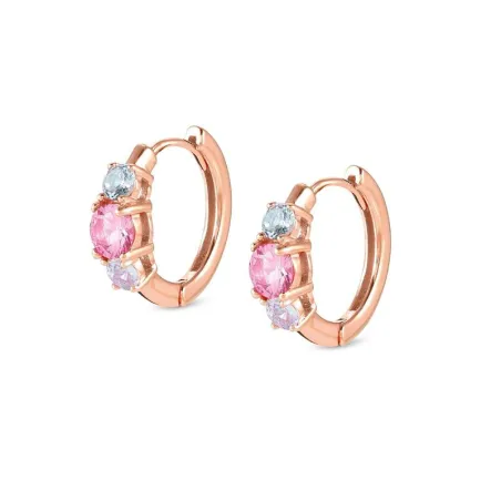 Pendientes Nomination Colour Wave Mujer Aro Plata Baño Oro Rosa y Circonitas Multicolor 149841/011