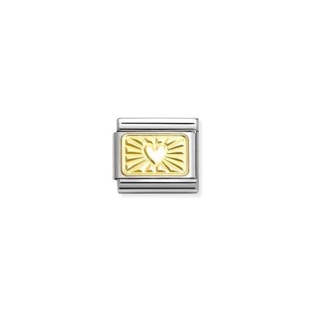 Componible Classic SIGNOS GRABADOS acero y oro de 18k CUSTOM Corazon Diamantado