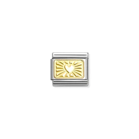 Componible Classic SIGNOS GRABADOS acero y oro de 18k CUSTOM Corazon Diamantado