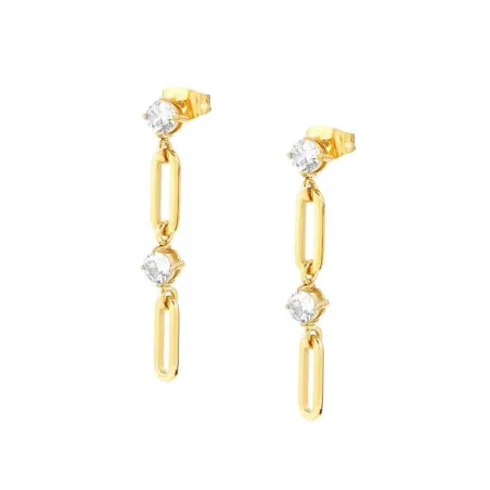 Pendientes Nomination Chainsofstyle Mujer Acero Baño Oro y Circonitas Blancas 029404/012