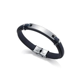 Pulsera Viceroy Magnum Hombre Piel Azul y Acero Inoxidable 75285P01013