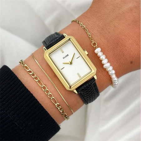 Reloj Cluse Fluette Negro y Dorado Analógico Mujer CW11504