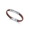 Pulsera Viceroy Fashion Magnum Piel Trenzada Marrón y Acero Hombre 75155P01011
