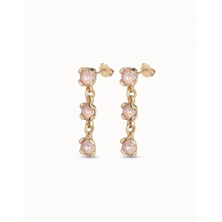 Pendientes UNOde50 Sublime Pink Baño Oro y Cristales Rosa PEN0912RSAORO0U