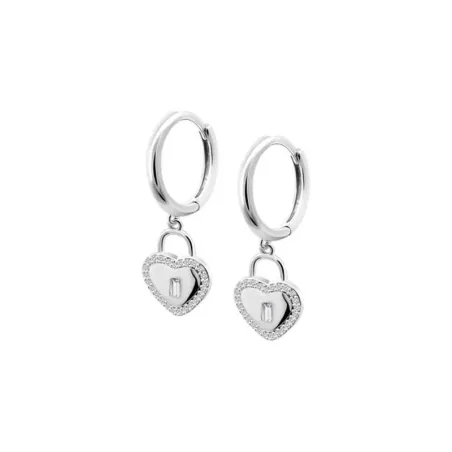 Pendientes Lotus Silver Corazón Candado Plata y Circonitas LP3618-4/1