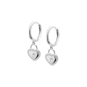 Pendientes Lotus Silver Corazón Candado Plata y Circonitas LP3618-4/1