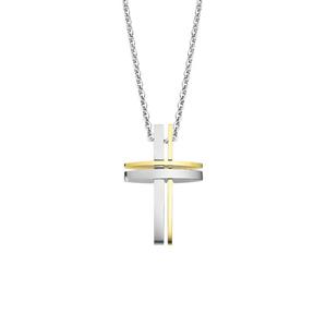 Collar Lotus Style Cruz Plateada y Dorada Hombre LS1984-1/2