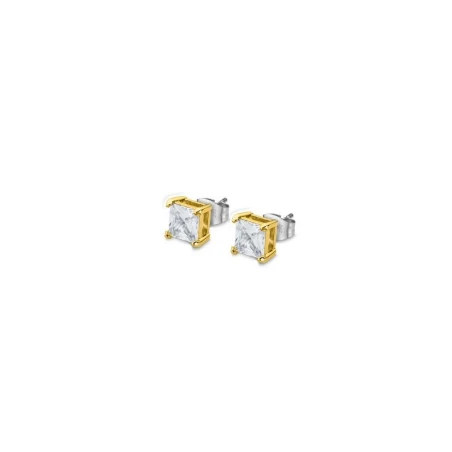 Pendientes Lotus Style Acero Baño Oro y Cristal Cuadrado LS2166-4/3