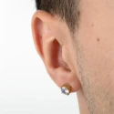 Pendientes Lotus Style Acero Baño Oro y Cristal Circular LS2167-4/3