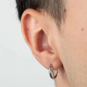 Pendientes Lotus Style Aro Criolla Plateado Hombre LS2174-4/1