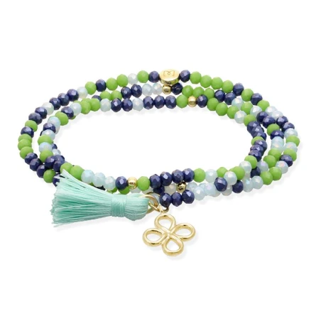 Pulsera Marina García ZEN Nenúfar, Trébol Plata Baño Oro 90919UT