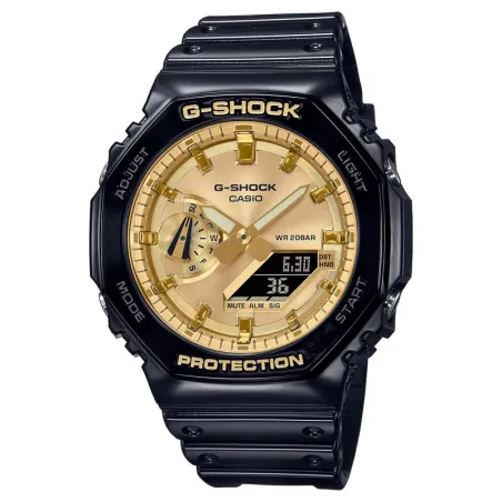 Reloj G-Shock Classics Negro y Dorado Analógico y Digital Unisex GA-2100GB-1AER