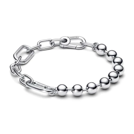 Pulsera Pandora Me Eslabones Link & Cuentas Metálicas Plata 592793C00