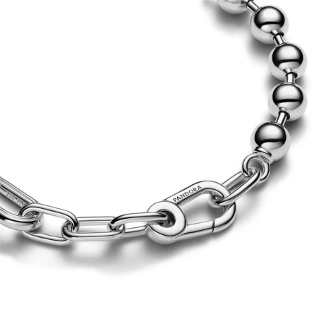 Pulsera Pandora Me Eslabones Link & Cuentas Metálicas Plata 592793C00