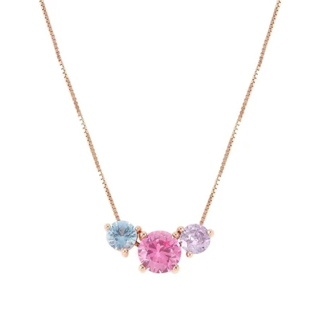 Gargantilla Nomination Colour Wave Plata Baño Rosa y 3 Circonitas Multicolo 149839/011