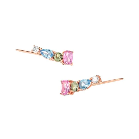 Pendientes Nomination Colour Wave Plata Baño Oro Rosa y Circonitas Multicolor 149846/011