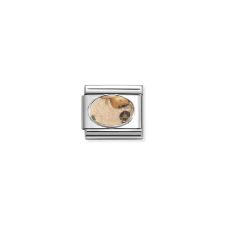 Composable Classic PIEDRAS DURAS en acero y plata 925 JASPE LEOPARDO MATE