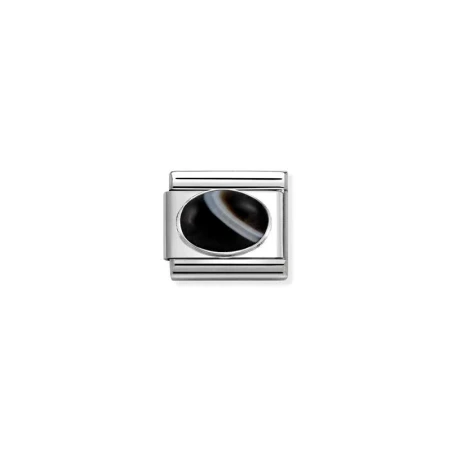 Composable Classic PIEDRAS DURAS en acero y plata 925 ONIX CON BANDAS MATE