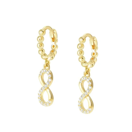 Pendientes Nomination Lovecloud Aro Bolitas Plata Baño Oro e Infinito Circonitas Blancas 240515/005