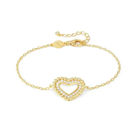 Pulsera Nomination Lovecloud Corazón Bolitas Plata Baño Oro y Circonitas Blancas 240510/008