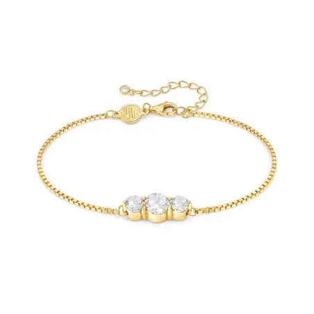 Pulsera Nomination Colour Wave Plata Baño Oro Amarillo y 3 Circonitas blancas 149835/012