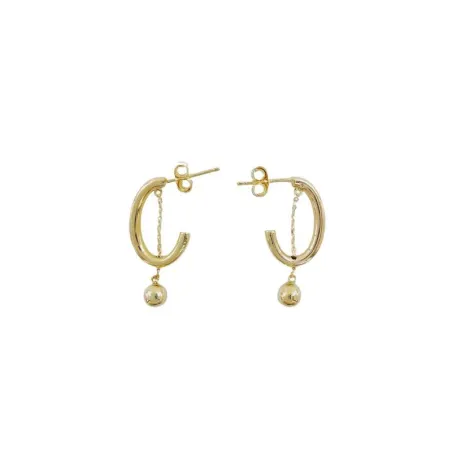 Pendientes Aro y Bolita Oro Amarillo 18Kt 05511135P3