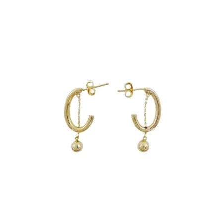 Pendientes Aro y Bolita Oro Amarillo 18Kt 05511135P3