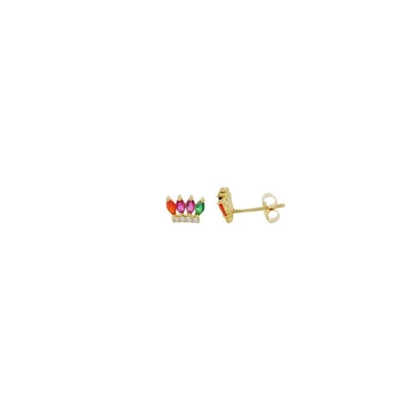 Pendientes Oro amarillo 18Kt y Circonitas Multicolor 64112878P