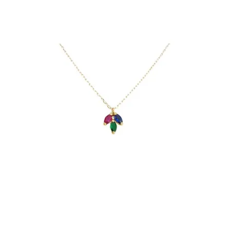 Gargantilla Oro Amarillo 18Kt y 3 Piedras Multicolor 05511850C1