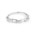 Anillo Itemporality Join Eslabones Plata Baño Rodio y Circonitas Blancas SRN-101-107