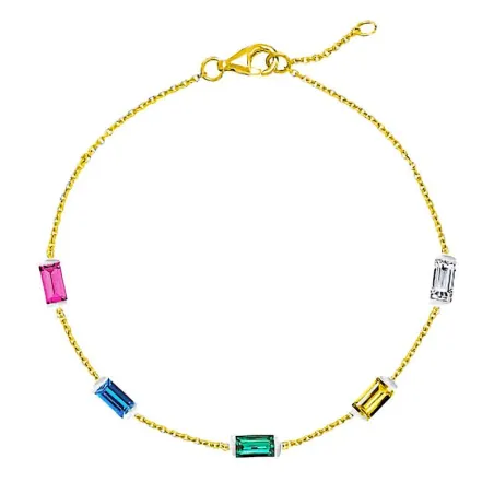 Pulsera Itemporality Maya Mujer Plata Baño Oro y Circonitas Multicolor SBR-299-000-UU