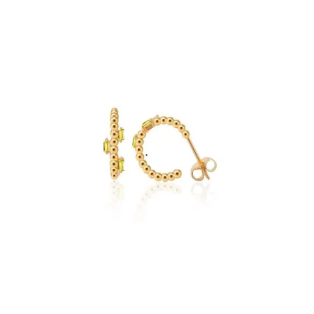 Pendientes Itemporality True Lemon Mujer Aro Bolitas Plata Baño Oro y Circonitas Amarillas SEA-211-134-UU
