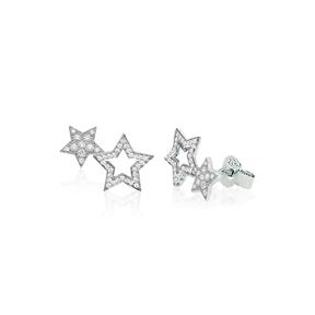 Pendientes Itemporality Starry Night Silver Mujer Estrellas Plata Baño Rodio y Circonitas SEA-101-178-UU
