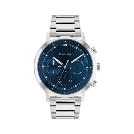 Reloj Calvin Klein Gauge Hombre Plateado y Azul Multifunción 25200063